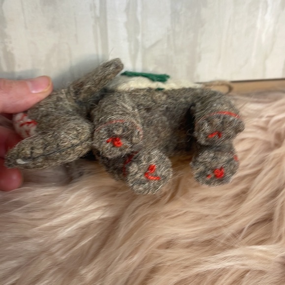 Handmade Felt Wool Elephant Christmas Ornament - Picture 4 of 4